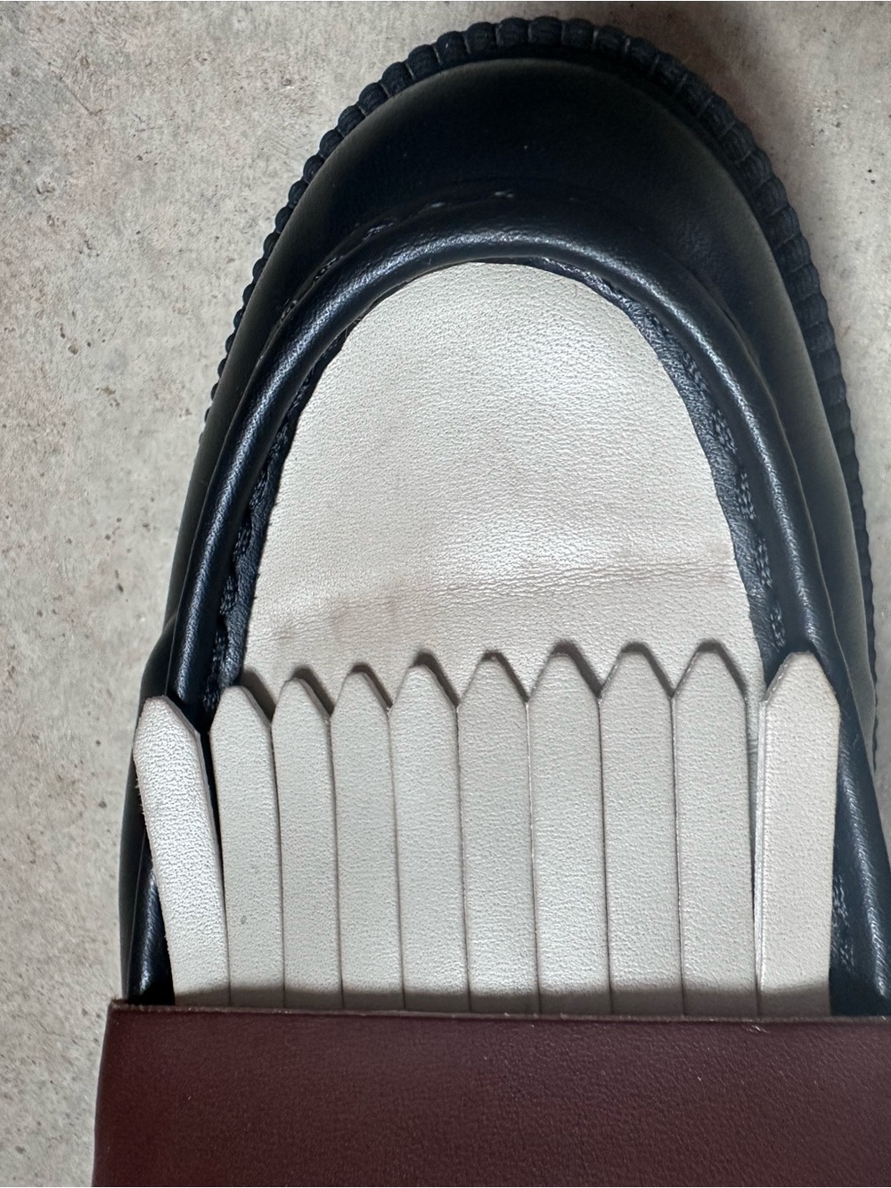 Marc Fisher Colorblock Kiltie Loafers Black Cream Brown Size Women’s 11M Preppy - Picture 11 of 11